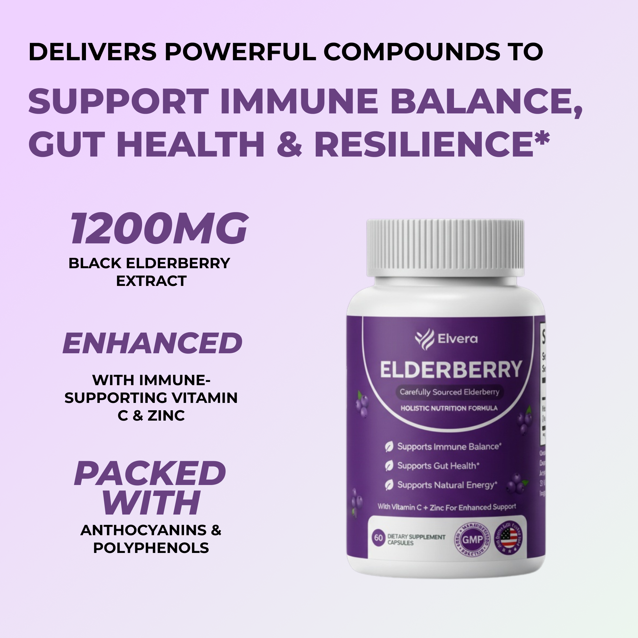 Elvera Elderberry Complex with Zinc & Vitamin C