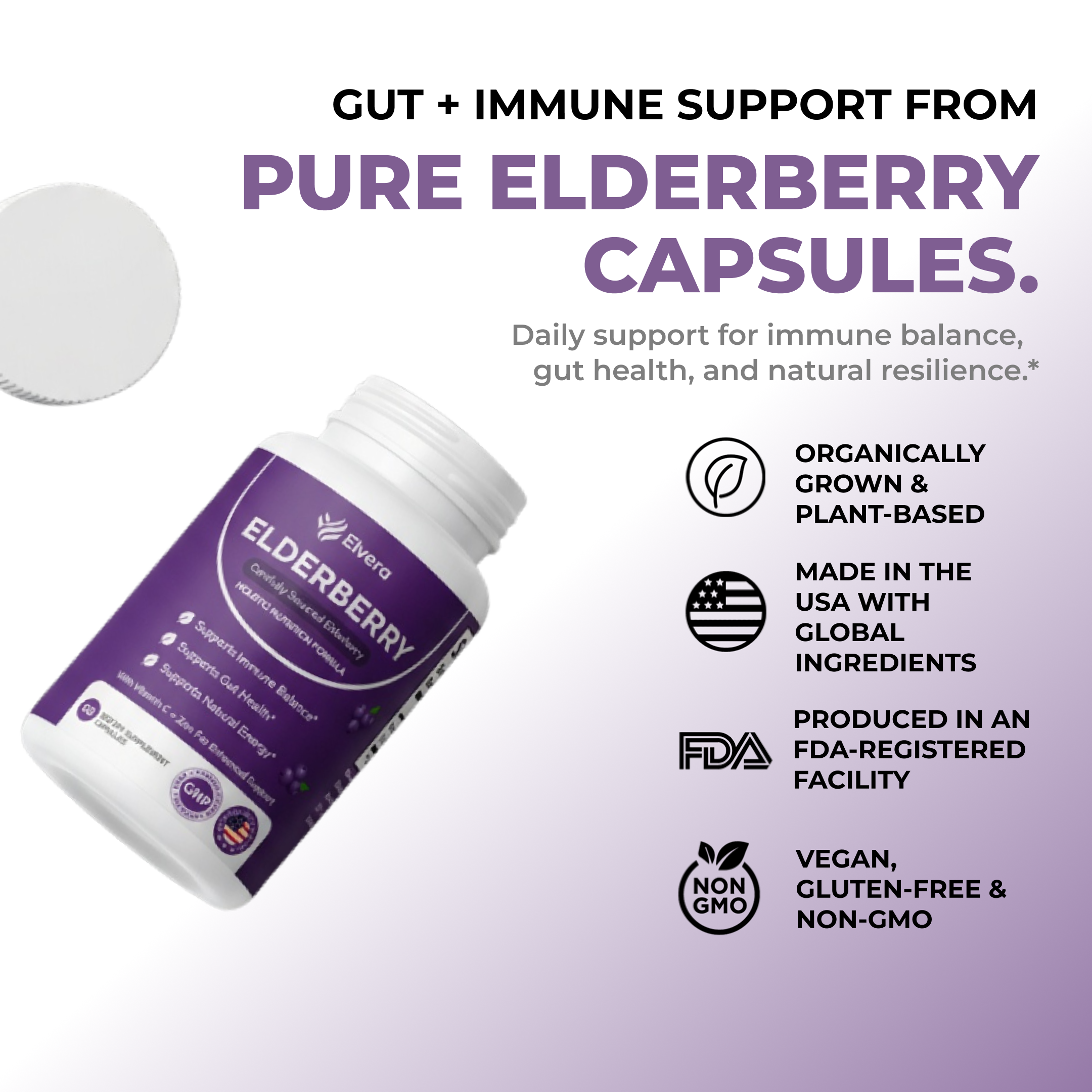 Elvera Elderberry Complex with Zinc & Vitamin C