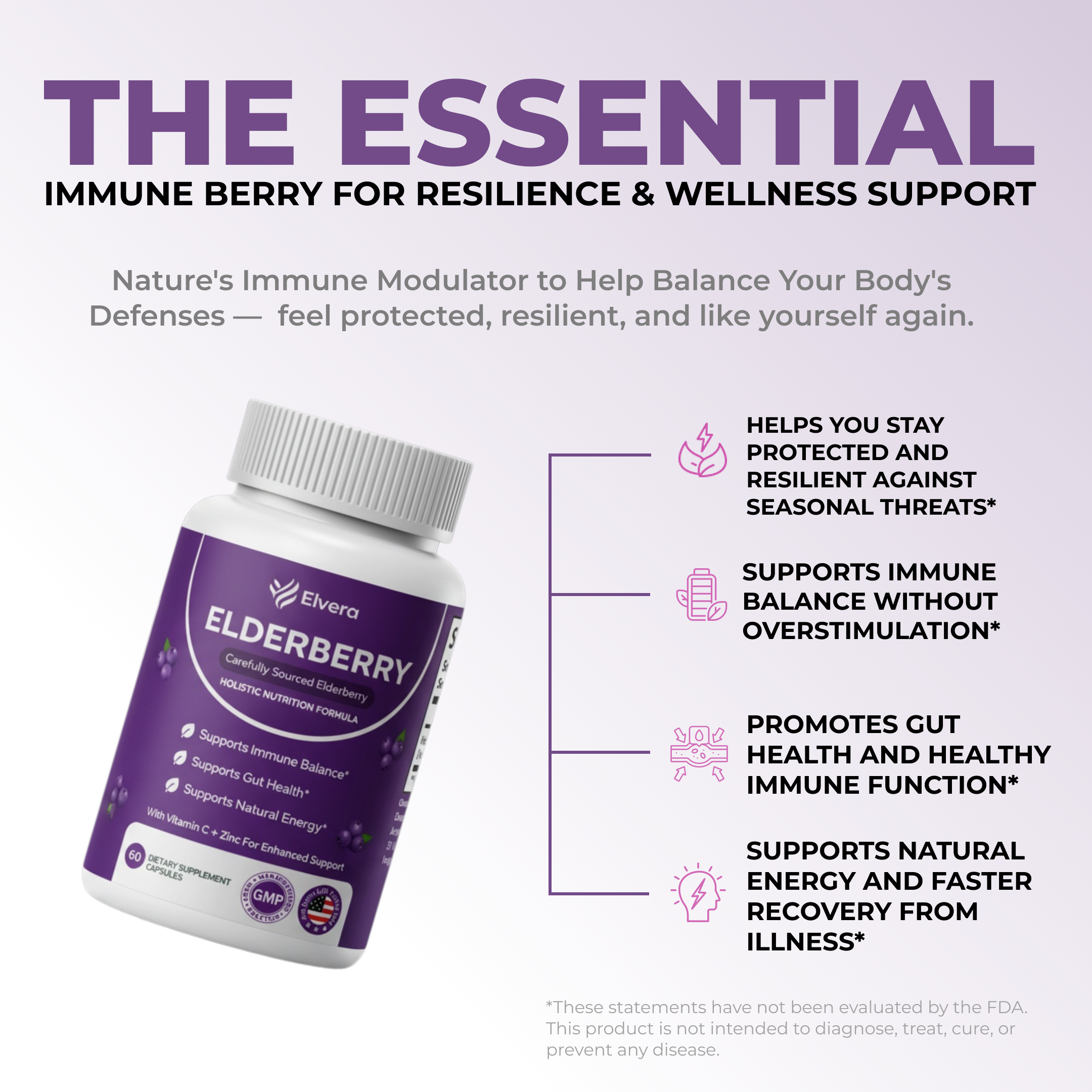 Elvera Elderberry Complex with Zinc & Vitamin C